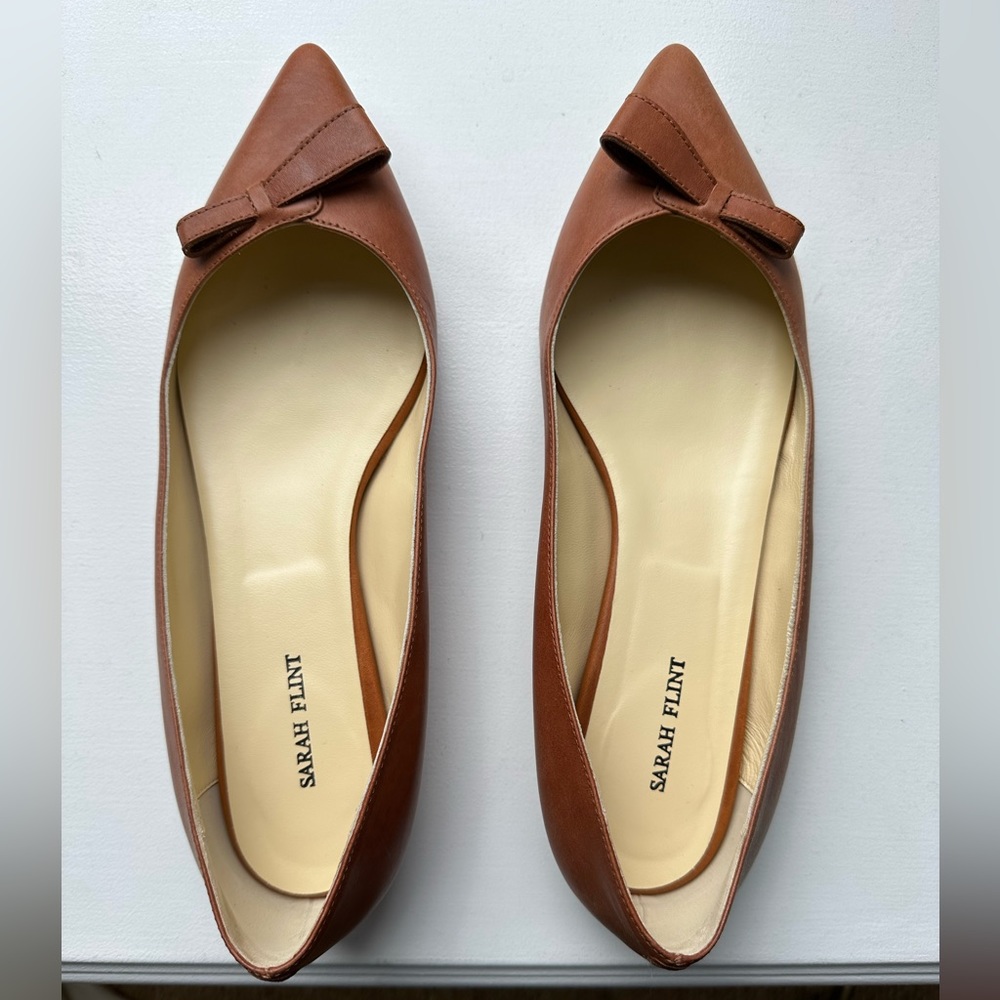 Sarah Flint “Natalie” flat in Saddle Vachetta (a cognac color), size 39 1/2